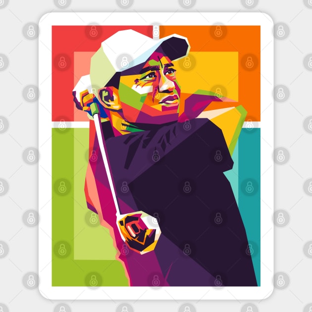 tiger woods wpap Sticker by cool pop art house